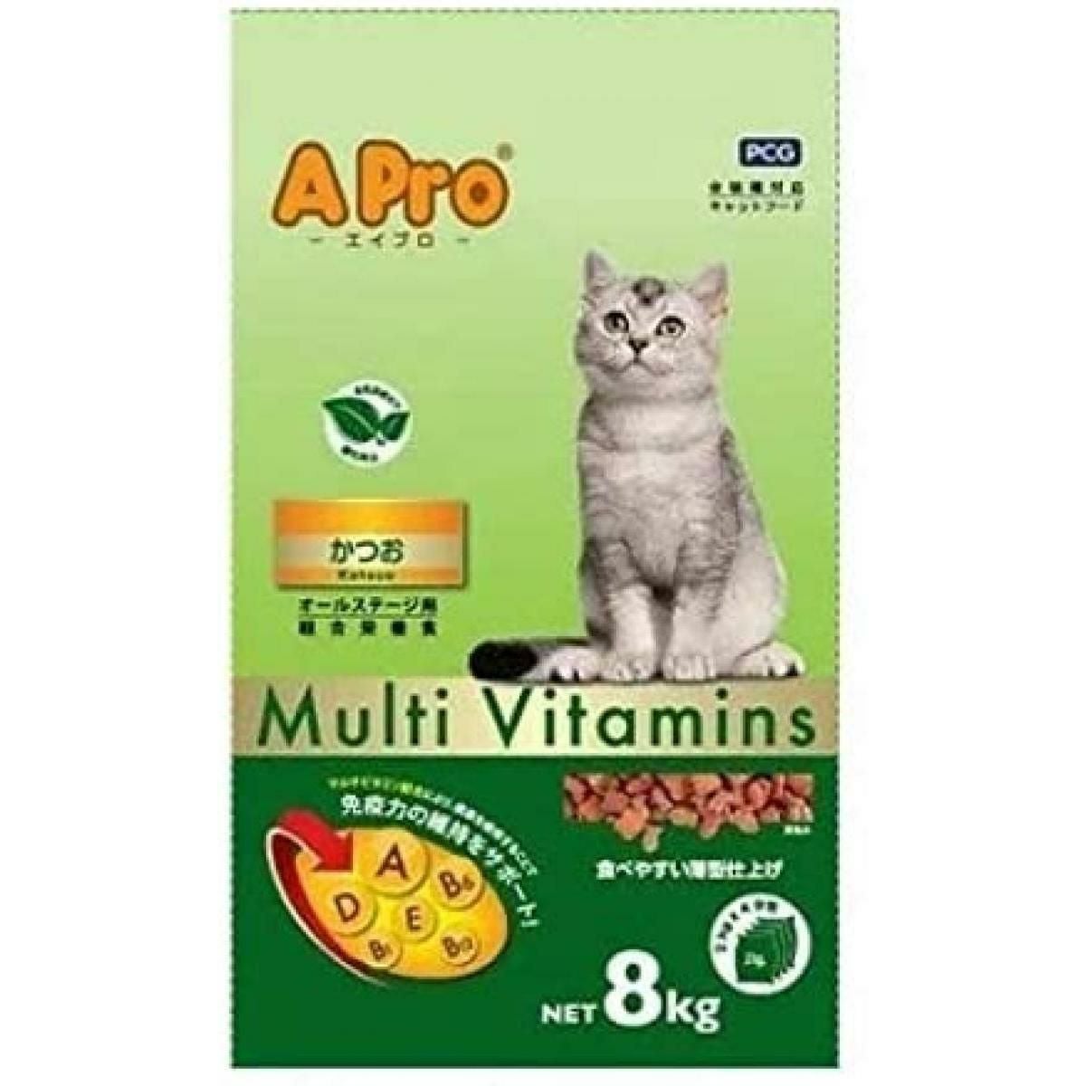 PCG 猫用ドライフード APro かつお 8kg キャットフード 全猫種対応